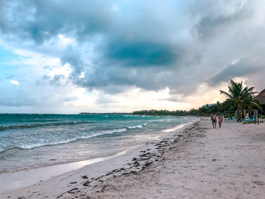 Golden hour on Akumal beach, Mexico