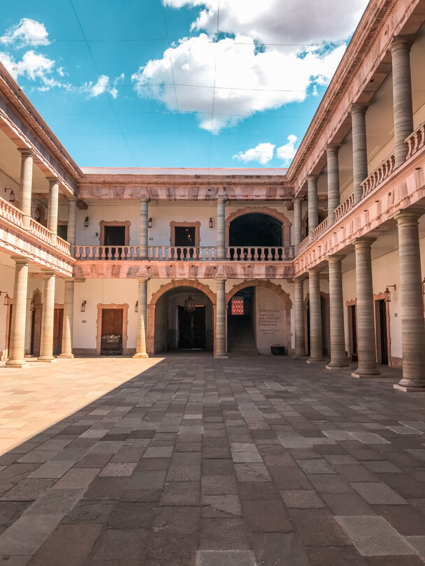 The courtyard of the Alhondiga de Granaditas in Guanajuato