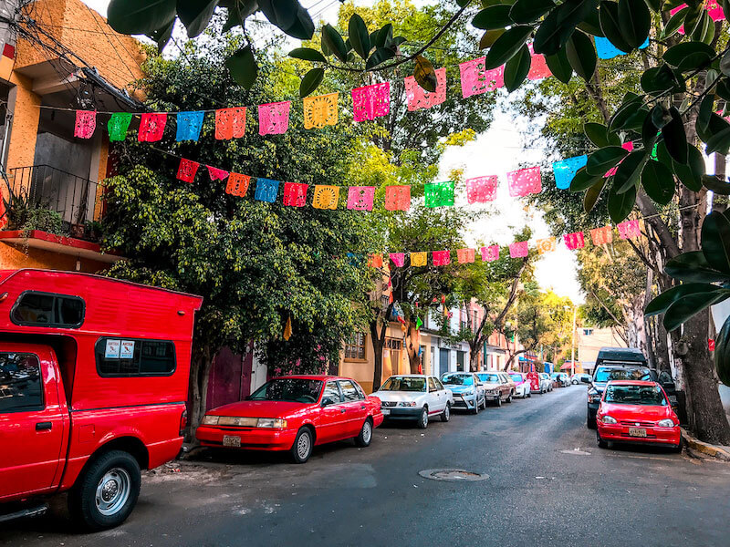 Colorful Street Coyoacan, Mexico 