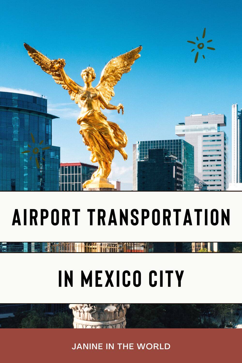 pinterest image reading "airport transportation in mexico city"