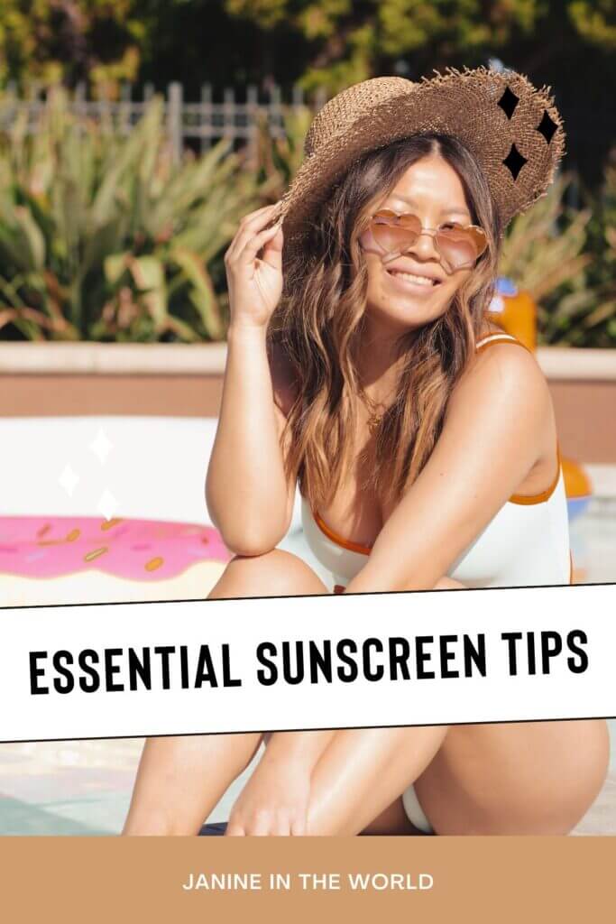 pin image reading "essential sunscreen tips"