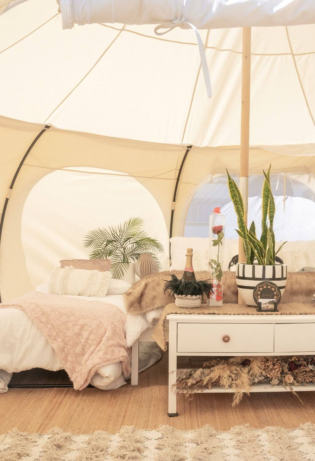 Staying in a beautiful glamping tent is a fun way to experience Valle de Guadalupe, Baja