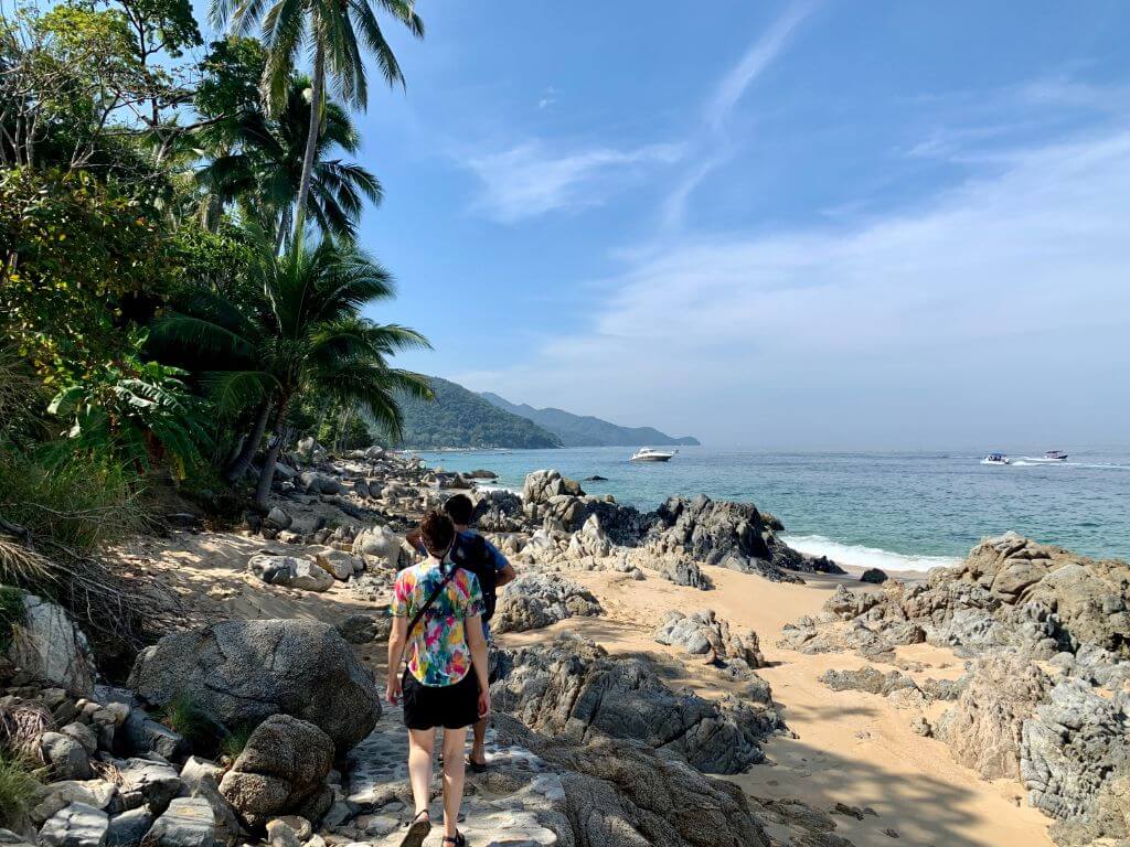 Hike to Las Animas beach along beautiful sandy shores and jungle trails