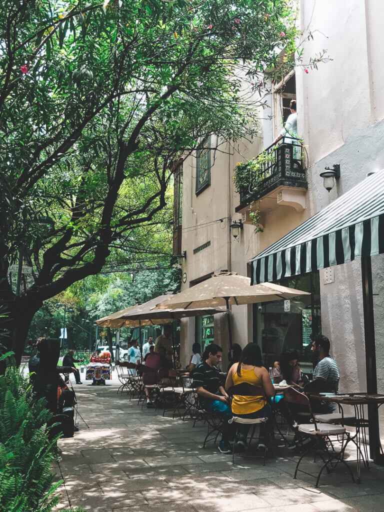 There is no shortage of sidewalk cafes in Condesa, Mexico City.