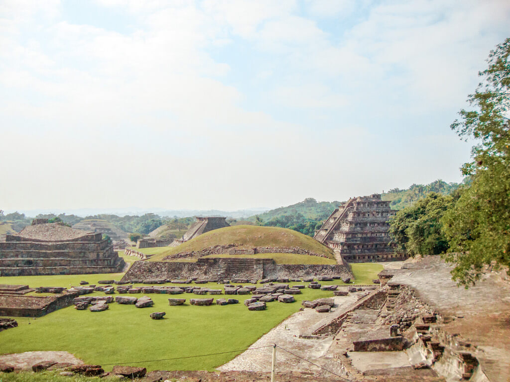 Landscape view of the El Tajin ruins in Veracruz, Mexico