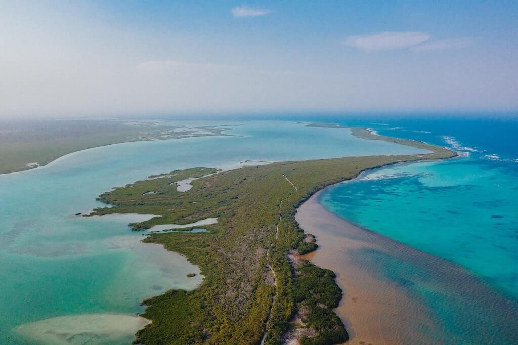 Sian Ka'an biosphere reserve aerial view