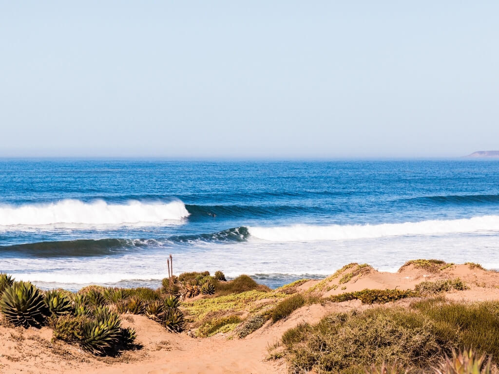 Surfing beach in Mexico 