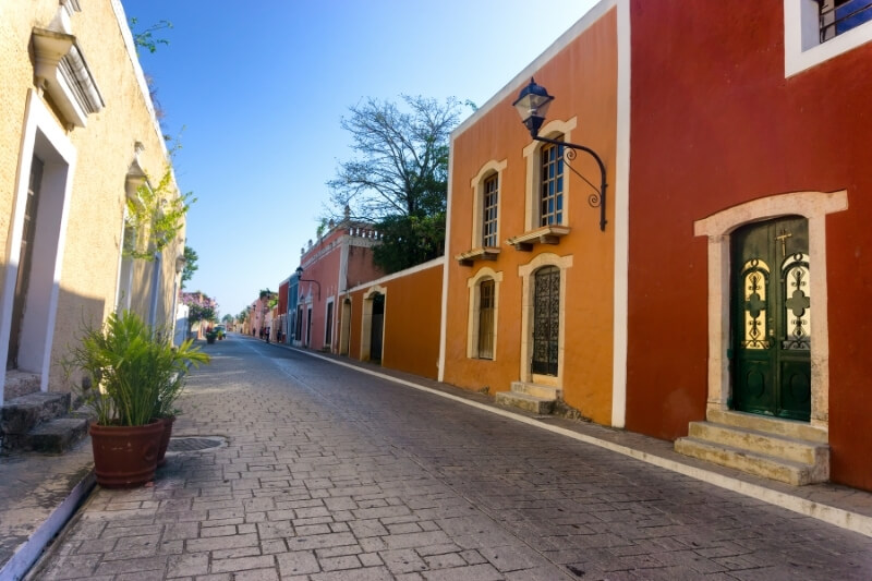 cobblestone streets and colorful facades of Valladolid, Mexico