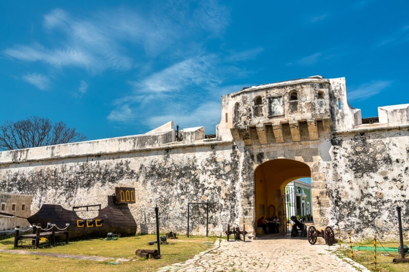 fortress walls of Campeche, Mexico