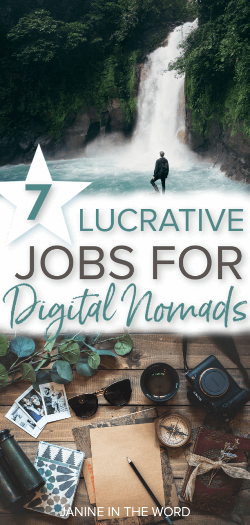 pin image reading 7 lucrative jobs for digital nomads